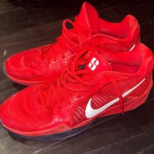 Nike Red and White Men's Athletic Shoes